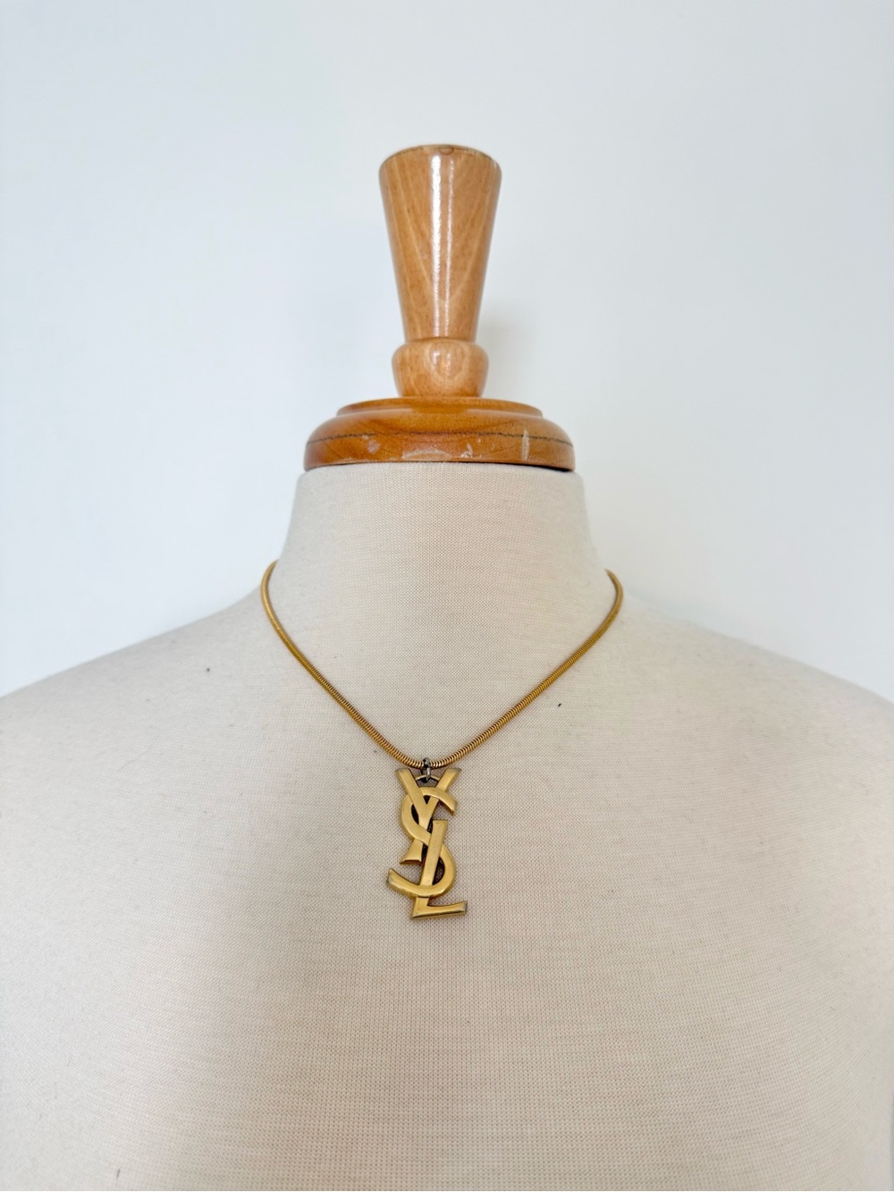 Yves Saint Laurent Gold YSL Logo Necklace